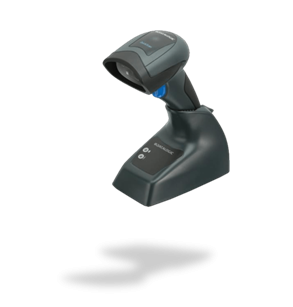 Datalogic QuickScan 25m a hatótávolság, vezeték nélküli kialakítás, kereskedelmi használatra.